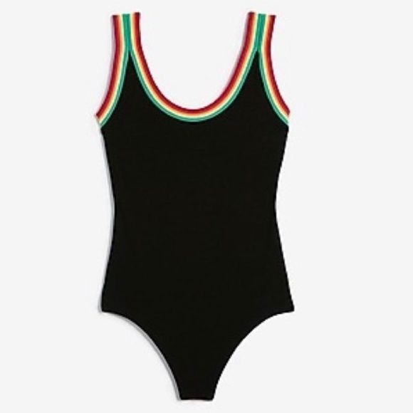 Express Tops - Express Love Unites Rainbow Thong Bodysuit